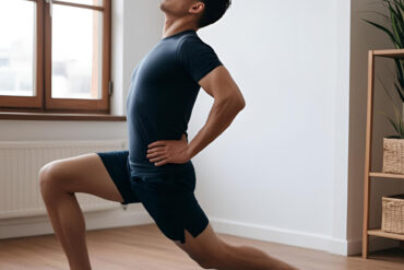 Individual performing yoga to alleviate knee pain